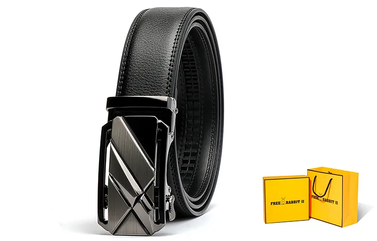 FREE RABBITⅡ Cow Leather Belts Men's Black 3.3cm