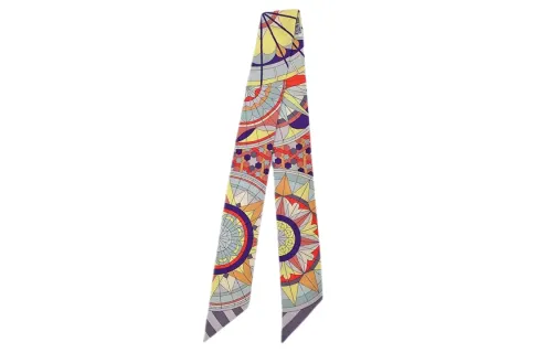 HERMES Twilly Scarves Unisex Gray