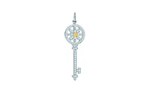 TIFFANY & CO. Keys Platinum Necklace Without Chain Pendants Women's Silver