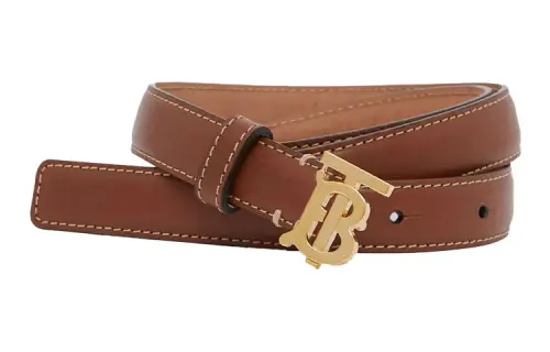 Burberry Cow Leather Belts Women's Tan/Light Gold Width 2cm