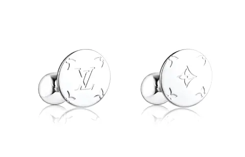 LOUIS VUITTON Metal Cufflink Men's Silver