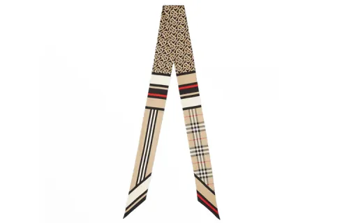 【Previous Season】montage-print silk skinny scarf