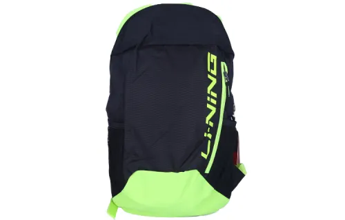 Li Ning Sports Life Collection Zip Closure Polyester Backpack Regular Unisex Standard Black/Green