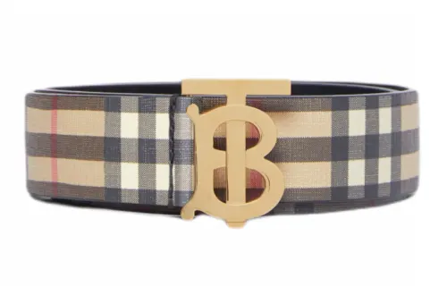 Burberry Leather, PU Polyurethane, Cotton Leather Belts Women's Sandy Beige Width 3.5cm