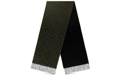LOUIS VUITTON Monogram Wool Cashmere Blend Knit Scarves Men's