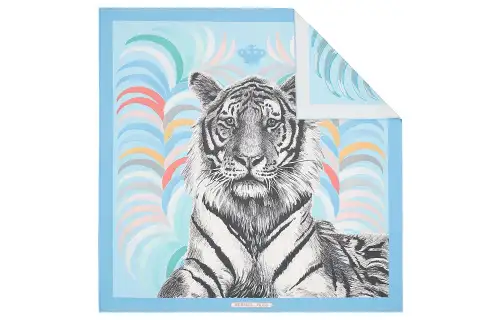 HERMES King Of Tigers Silk Scarves Women's