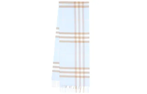 Burberry Cashmere Knit Scarves Women's Light Blue