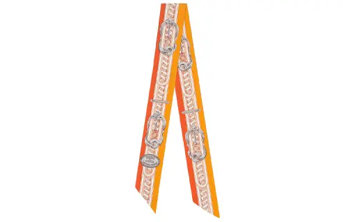 HERMES Silk Scarves Unisex Orange