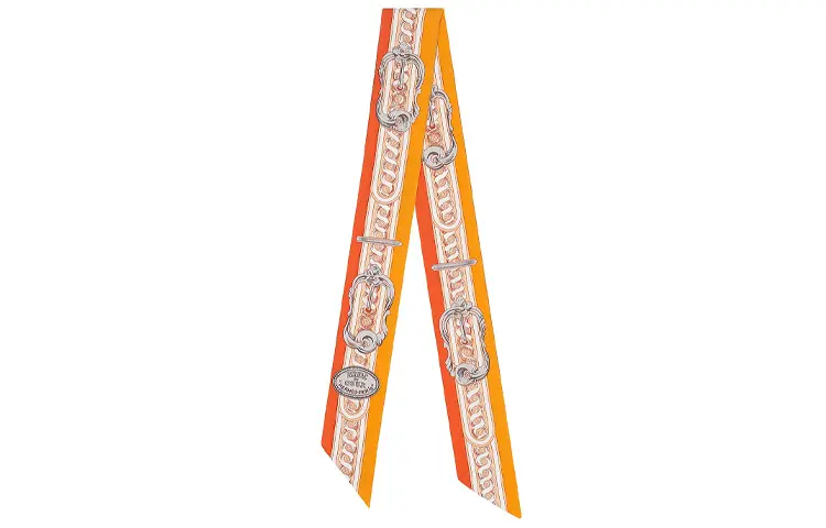 HERMES Silk Scarves Unisex Orange