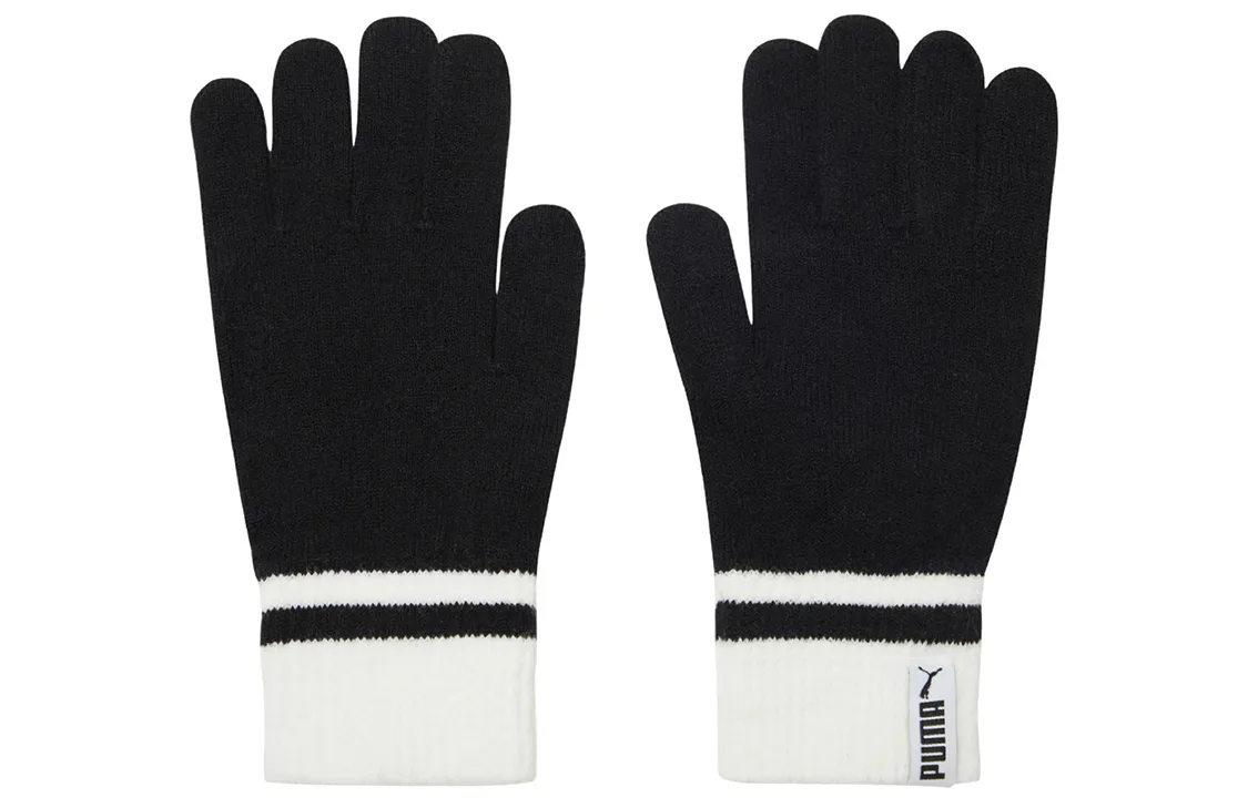 PUMA Knit Gloves Unisex Black White