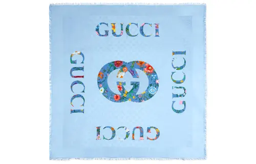 GUCCI Flora Scarves Women's Light Blue