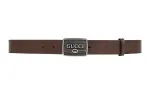 GUCCI Cow Leather Belts Men's Brown Width 3cm