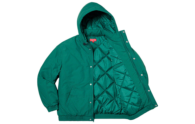 Куртка Supreme Team Puffy Jacket (черно-белая с принтом) — фото 9