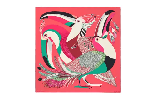 HERMES Scarves Unisex Rose
