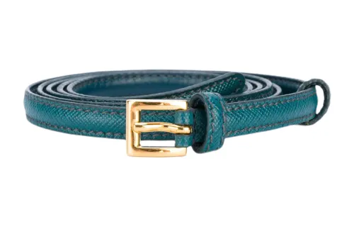 PRADA Pin Buckle Leather Belts Unisex Green /