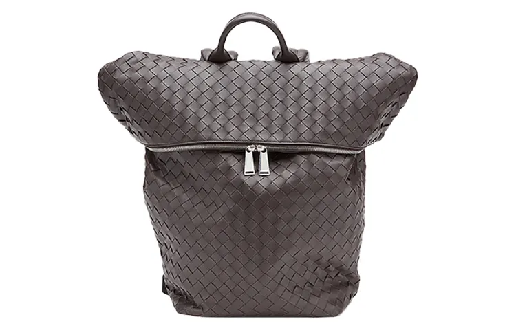 Bottega Veneta Intrecciato Sheepskin Handbag Backpack Men's Dark Chocolate