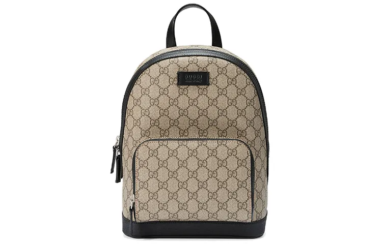 GUCCI Canvas With Leather Backpack Small Unisex Ebony