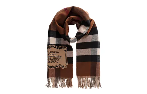 Burberry Knit Scarves Unisex Brown