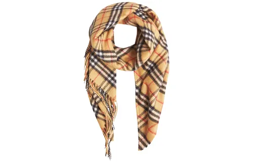 Burberry Cashmere Knit Scarves Unisex Vintage Yellow