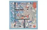 HERMES Scarves Unisex Blue