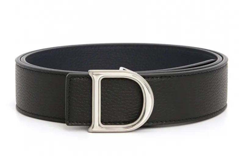 DIOR Cow Leather Belts Men's Width 3.5cm