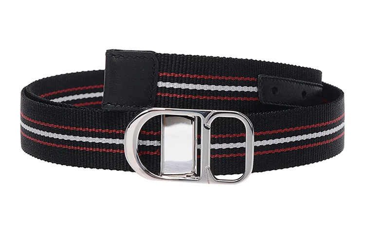 DIOR Belt Fabric Leather Belts Men's Width 2.5cm