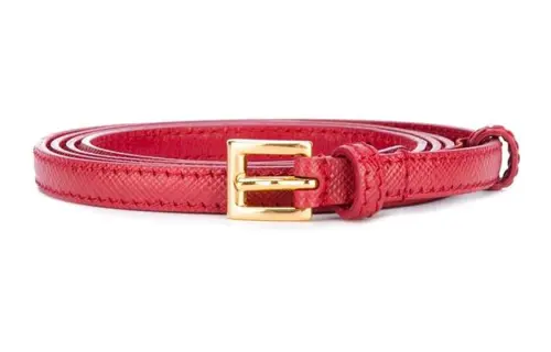PRADA Pin Buckle Leather Belts Unisex Red 1CM
