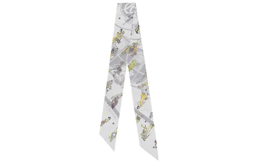 HERMES Silk Scarves Women's White