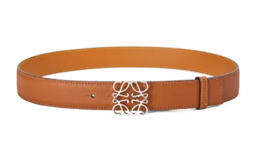 LOEWE Anagram Leather Belts Unisex Tan