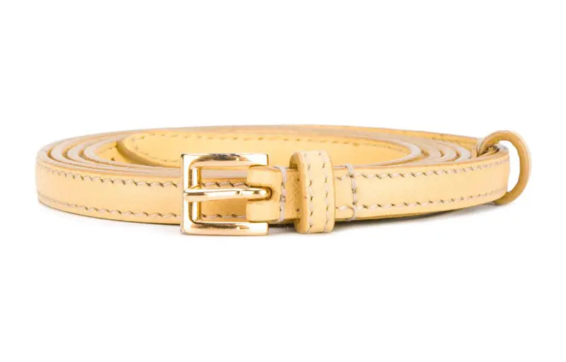 PRADA Leather Belts Women's Light Yellow