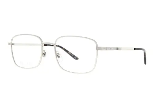 GUCCI Metal Square Prescription Glasses Men's Silver