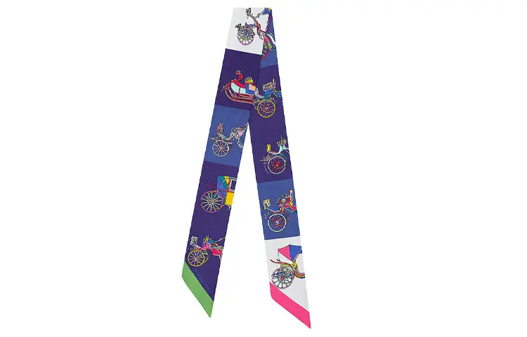 HERMES Silk Scarves Unisex Blue