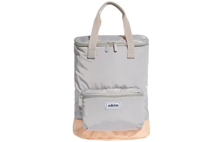 Adidas Zip Closure Polyester Handbag Backpack Mini Women's Gray Multicolor