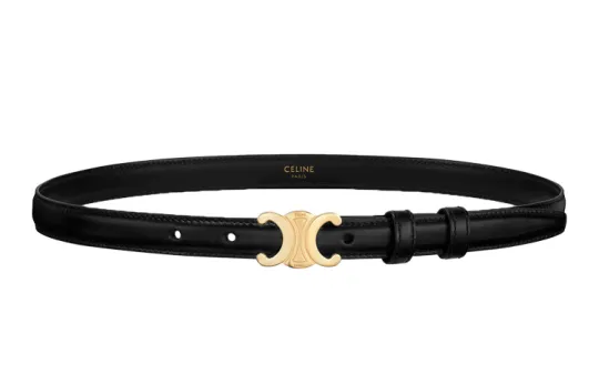 CELINE Small Triomphe Belt In Taurillon Leather