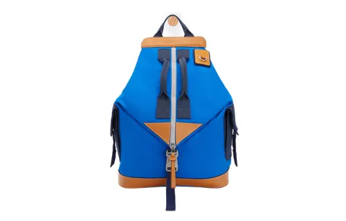 LOEWE Geometric Canvas Backpack Men's Electric Blue/Navy Blue