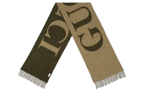 GUCCI Knit Scarves Unisex Olive Green