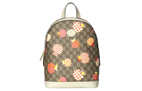 GUCCI Canvas With Leather Backpack Small Women's Ebony/White/Candy