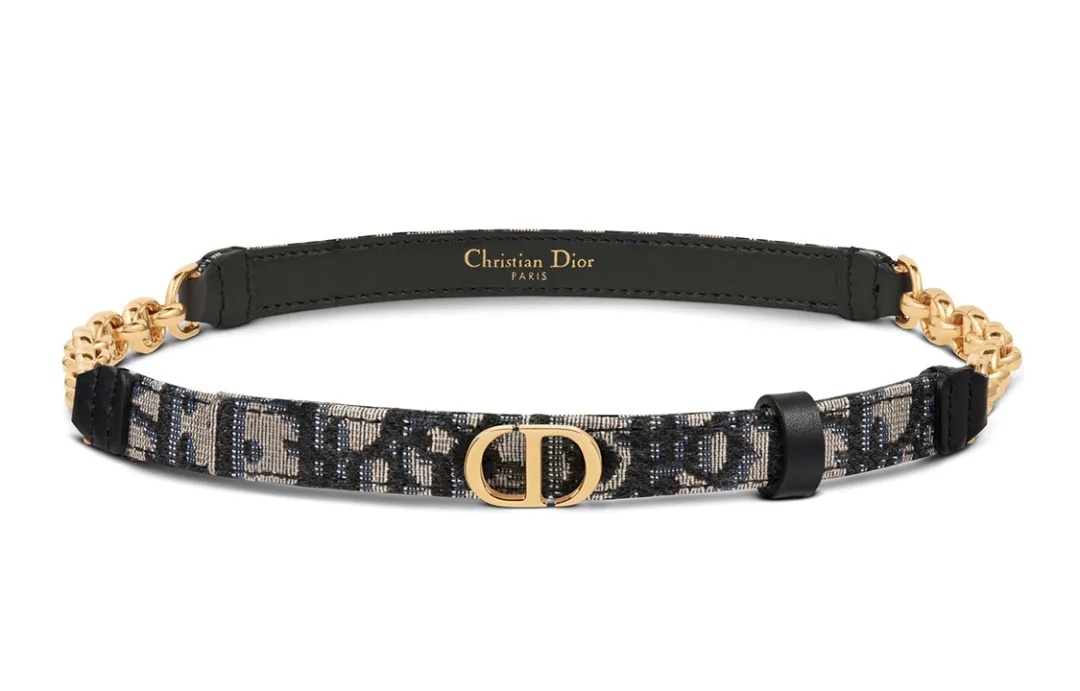 DIOR 30 Montaigne Leather Belts Women's Blue