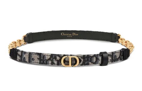 DIOR 30 Montaigne Leather Belts Women's Blue