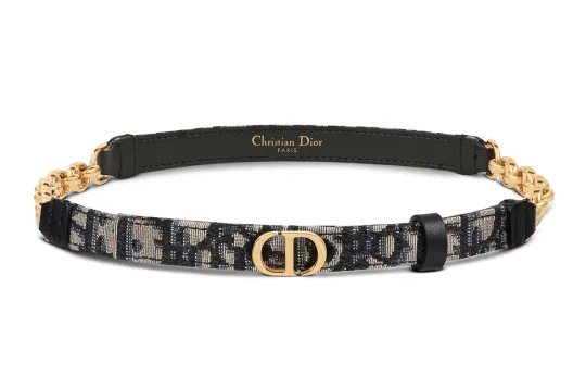 DIOR 30 Montaigne Leather Belts Women's Blue