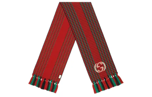 GUCCI Knit Scarves Women's Red Green, Red