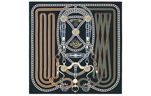 HERMES Silk Scarves Women's Caramel