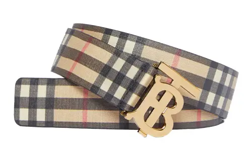 Burberry Monogram Motif Vintage Check E canvas Belt 1.4 Width