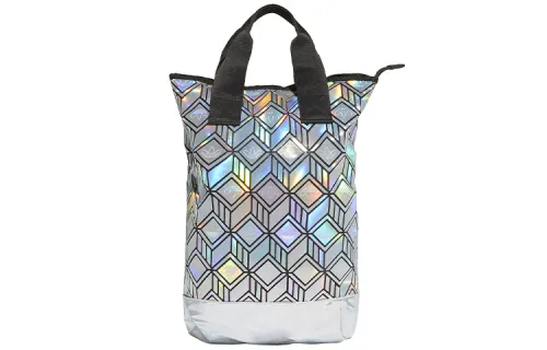 Adidas Originals Artificial Leather Handbag Backpack Regular Unisex Dazzling Color Silver