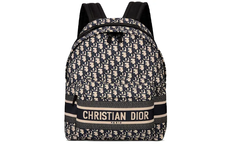 DIOR DIORTravel Backpack Blue DIOR Oblique Jacquard
