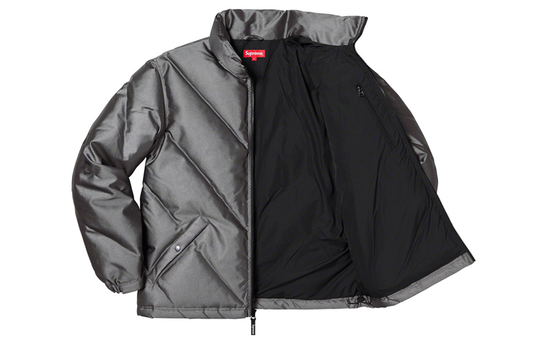 Куртка Supreme FW19 Week 11 Iridescent Puffy Jacket (черная) — фото 2
