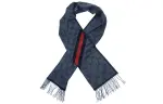 Gucci GG-pattern stripe wool scarf