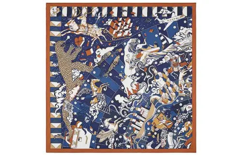 HERMES Detail Scarves Women's Brown