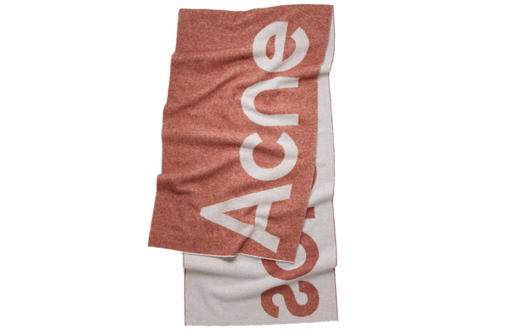 Шарф Acne Studios (красно-белый) — фото 2