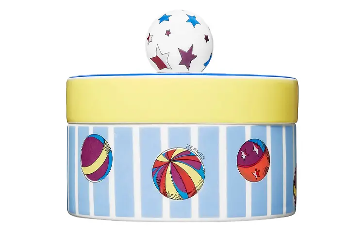 HERMES Hermès Circus series practical ceramic round storage box for snacks and jewelry storage 6*10cm